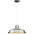 thumbnail image 2 of Metal Shade LED Collection Brushed Nickel Spun Metal Shade Farmhouse Pendant Light, 2 of 4
