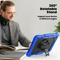 thumbnail image 4 of Case for Lenovo Tab M11 2023 TB-330FU/Xiaoxin Pad 2024 11 inch TB-331FC with Screen Protector, 360 Degree Rotating Kickstand Hand Strap Shockproof Cover with Shoulder Strap, Blue, 4 of 7