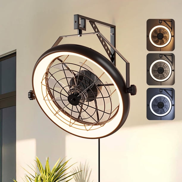 Ventilador de pared Fansconce de 23" con luz, control remoto y 6 velocidades