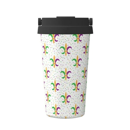 

Sikiie Mardi Gras Carnival1 Coffee Mug Pobtable To Stainless Steel Coffee Tumbler Coffee Cups with Lids Thermos for Hot and Cold Drink