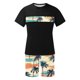 thumbnail image 4 of Blusa de Manga Corta Cuello Redondo Impresión Deportiva Camisa de Ajuste Delgado Poliéster Elástico Cintura Superior para los Hombres, Blusa Casual para el Uso Diario de Verano, 4 of 5