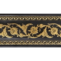 Gold Floral on Wood Tone Chair Rail 94 Inch