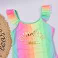 thumbnail image 4 of Odeerbi Girls Swimsuit Toddler Kids Rainbow Sunshine Backless Beach Siamese Bathing Suit, 4 of 9