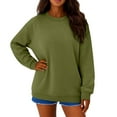 thumbnail image 2 of Dwellite Oversized Sweatshirt for Women, Casual Crewneck Sweatshirts Women Loose Fit Long Sleeve Pullover Tops Cute Soft Shirt Army Green XL, 2 of 4