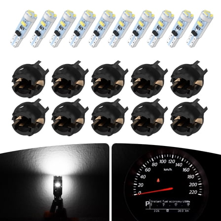 T5 LED Bulb cciyu 37 74 2721 5-SMD 3014 LED Bulb Super White 73 70 79 Wedge Led Bulb T5 Twist Socket Replacement Dash Dashboard Lights Instrument Panel Cluster LED Lamps Glove Box Light Bulb 10pcs