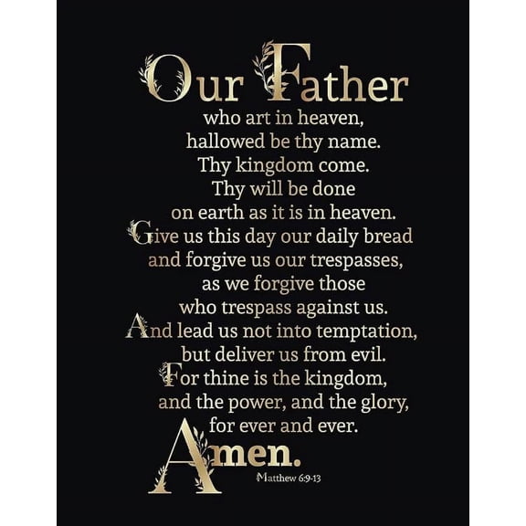 Religious Inspirational Metal Tin Sign, Lord’s Prayer Wall Decor for Home, Garage or Yard, 8 x 12 Inch