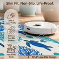 thumbnail image 6 of Design&I 4'x6' Washable Area Rug Snag-Free Skid-Resistant Medium Coral Seashell Motifs Marine Reef Border Ocean Nautical Fish Turtle Refined for Home Office, Under Desk, 6 of 7