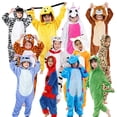 thumbnail image 2 of Kigurumi-Pijama de dibujos animados para niños, disfraz de carnaval, ropa de casa, Tigre, unicornio, dinosaurio, jirafa, vaca, 2 of 4