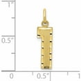 thumbnail image 3 of 10K Yellow Gold 10Ky Casted Medium Diamond-Cut Number 1 Charm (22 X 5) Made In United States -Jewelry By Sweet Pea, 3 of 6