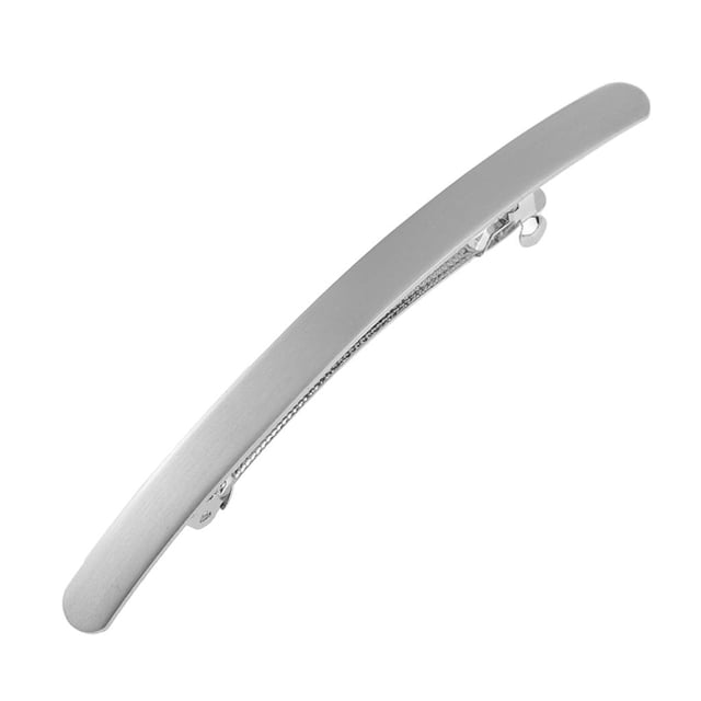 Pasador de metal brillante largo automático Hugo Pinza para el cabello Plata