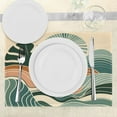 thumbnail image 3 of Ambesonne Monstera Place Mats Set of 4, Abstract Landscape Boho, Standard Size, Evergreen Pale Seafoam, 3 of 5