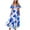 Blue, variant on Busydd Womens Dresses Slip Shoulder Floral Print Maxi Dress Strapless Prom Dresses Front Twist Tunic Sun Dress Ruffle Hem Tiered Flowy Cocktail Dress Summer Casual Boho Formal Long Dress