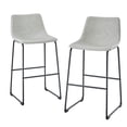 thumbnail image 6 of Pemberly Row 30" Industrial Faux Leather Barstools in Gray (Set of 2), 6 of 7