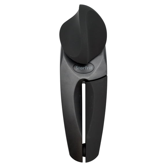 Starfrit MightiCan Can Opener, Safe, Holds Lid and Leaves No Sharp Edges, Comfort Grip Handle, Heavy-Duty Non-Slip Knob, 3-Year Warranty, Black