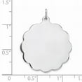 thumbnail image 2 of Sterling Silver Rhodium-plated Engraveable Polished Front & Satin Back Disc Charm, 2 of 5