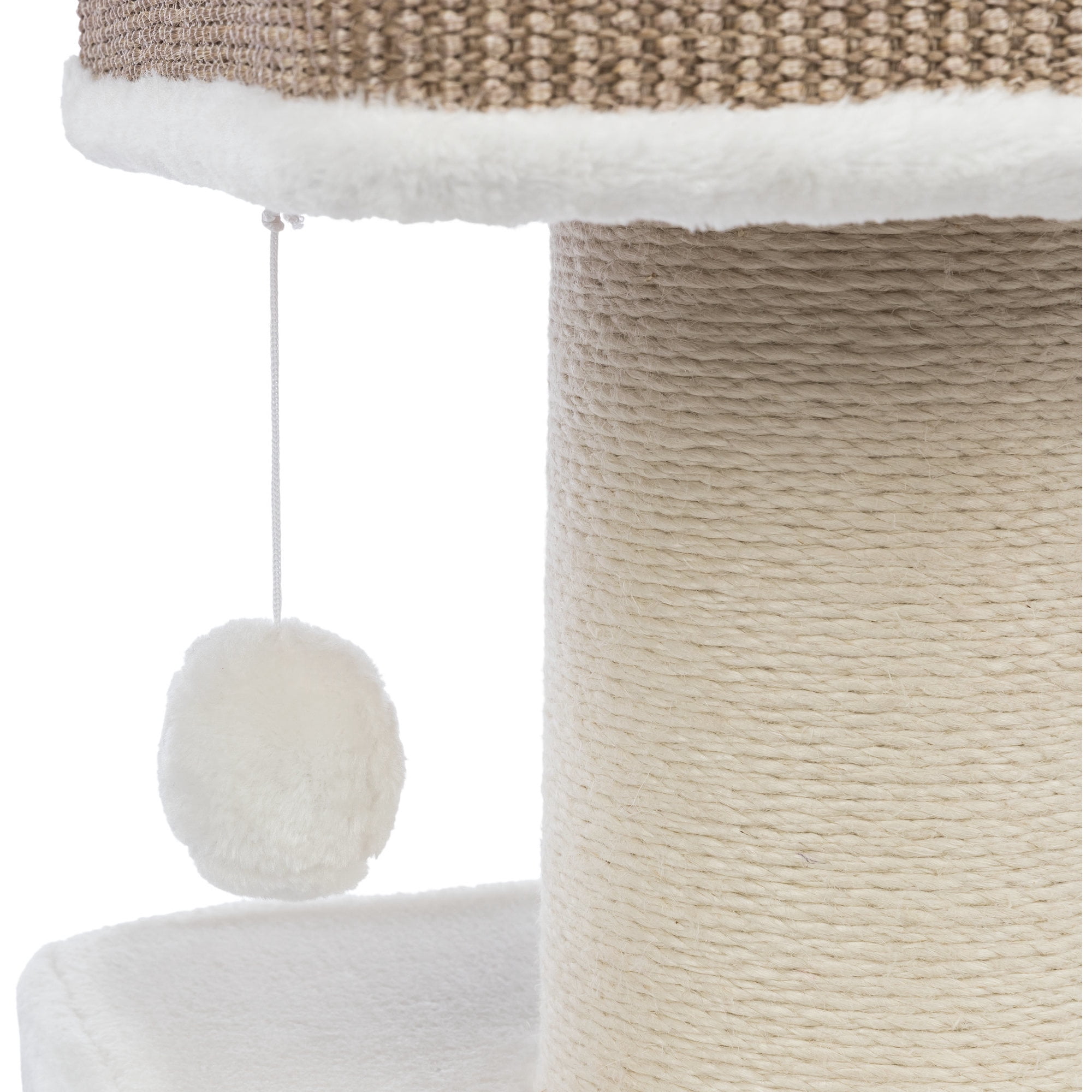 TRIXIE Ava XXL Jute & Plush 2-Level 34" Cat Tree with Scratching Post & Condo, Brown