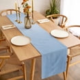 thumbnail image 3 of Blue Striped Table Runner - 48 Inch Long, Kitchen Dining Table Runner Dresser Scarves, Modern Minimalist Ombre Vertical Stripes Farmhouse Decor for Coffee Tables Wedding Party Banquet, 3 of 8