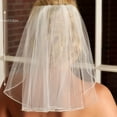 thumbnail image 3 of Simple Style Wedding Bridal Head Veil With Comb Short Veil Photo Accessories For Women, 3 of 5