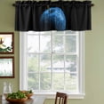 thumbnail image 4 of 2 Pack Valances for Windows, Blue Fruit Window Valances for Living Room/Bedroom/Bathroom, Modern Minimalist Decor Black Background Light Filtering Kitchen Curtain Valance 60"W x18" L, 4 of 9