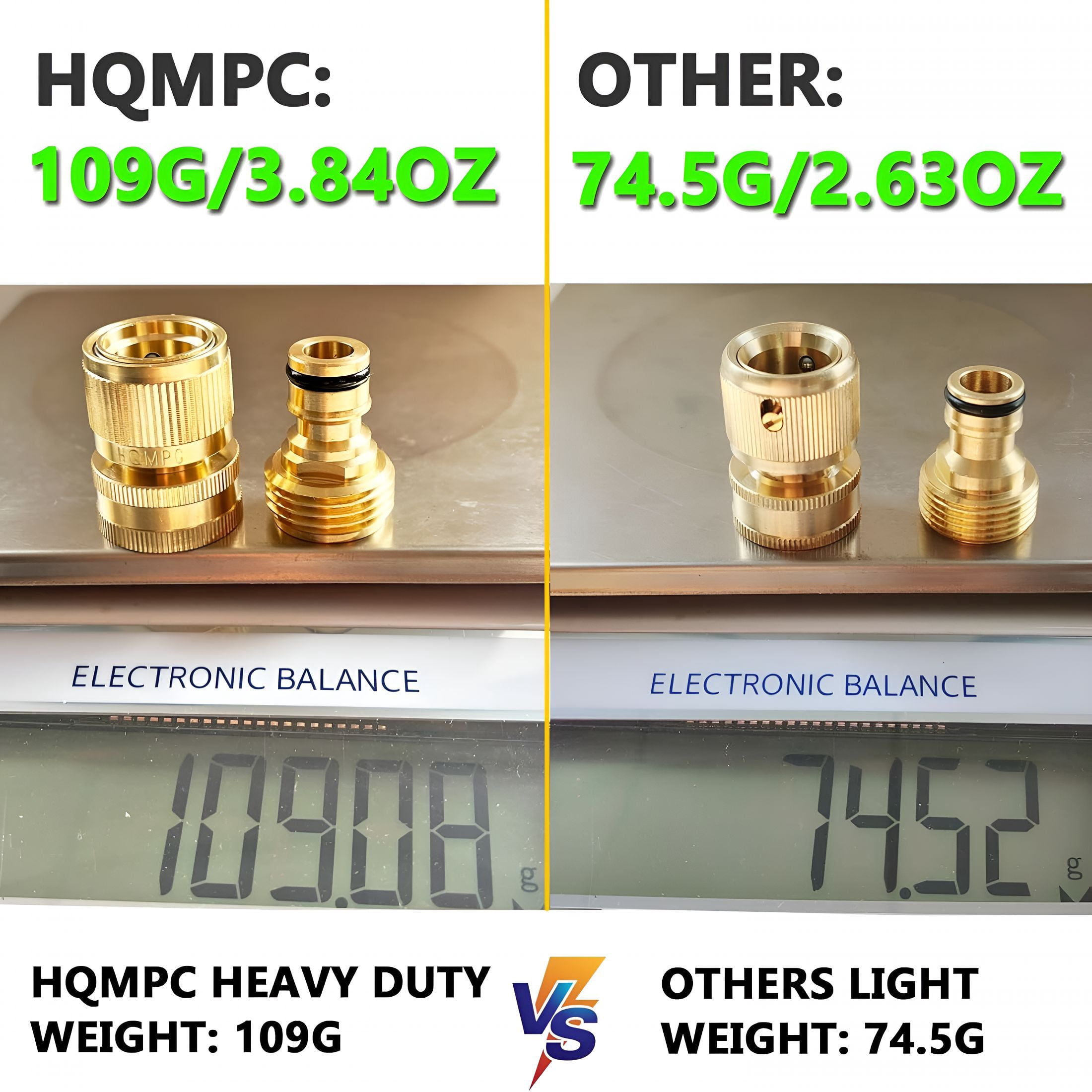 ZHZFKQ Garden Hose Quick Connect Solid Brass Quick Connector Garden Hose Fitting Water Hose Connectors 3/4 inch GHT (3 SETS)