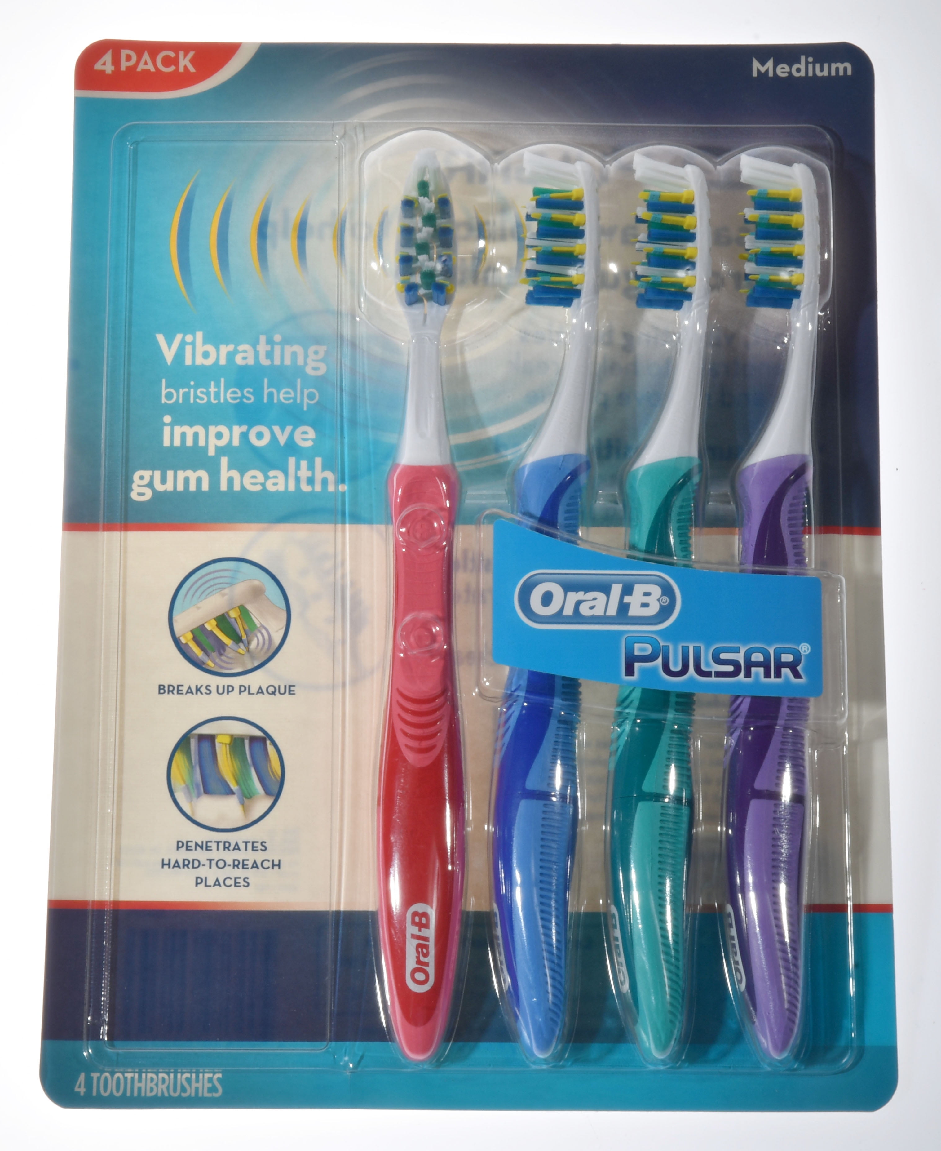 Oral-B Pulsar Toothbrushes (4 Pack) Medium Size - Walmart.com - Walmart.com