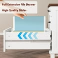 thumbnail image 4 of Executive Desk with File Drawers, Farmhouse Office Desk with Charging Station, 60 Inch Wood Computer Desk with Cabinet Storage for Study Work Writing, White Walnut, 4 of 8