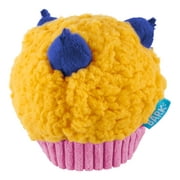 BARK Barkfest in Bed Muffin Dog Toy with Squeaker, Yellow With Blue
