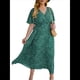 thumbnail image 1 of Vestido Corto de Corte A con Escote en V, Corta, Volantes y Dobladillo para Mujer, Talla Grande Azul y Verde XL, 1 of 10