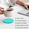 thumbnail image 4 of Turquoise Coasters Set of 2, Modern Pure Turquoise Absorbent Coasters for Drinks, Coaster for Bar Office Dining Coffee Table Accessories Decor, Non Slip Round Desk Coaster, 4 of 9