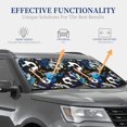 thumbnail image 4 of Honeii Football Print Foldable Car Sun Shade for Windshield, 2-Piece UV Protection Shade, Protects Car Interior, Ideal for Cars, Trucks, SUVs-Small, 4 of 6
