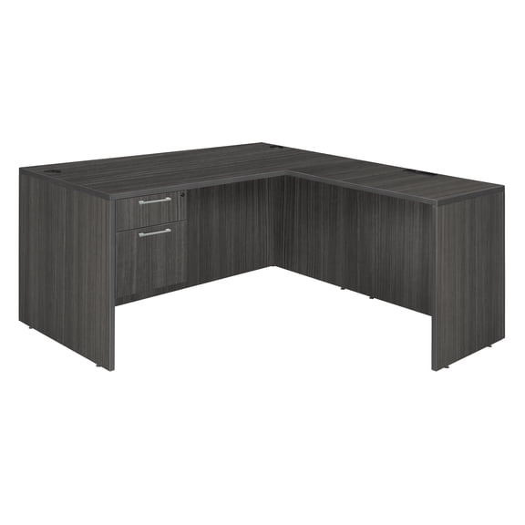 Regency Legacy 71 x 59 in. L Desk with Single Pedestal Drawer Unit- Ash Grey