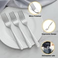 thumbnail image 3 of 24 Pieces Dinner Forks Set, Hunnycook 8.2 Inch Pattern Design Stainless Steel Silverware Forks, Table Forks, Use for Home Kitchen Restaurant, Mirror Polished, Dishwasher Safe, 3 of 7