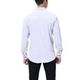 thumbnail image 4 of Gvdentm Mens Slim Fit Men's Polo Shirts Casual Golf Shirt Long Sleeve Tops G09-White,XL, 4 of 4