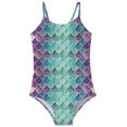 thumbnail image 2 of Little Girls Swimsuits Bathing Suit 3D Printed Fishscale Swimsuit 1Piece Swimwear for Swim for Little & Big Girls 5-6 Years, 2 of 3