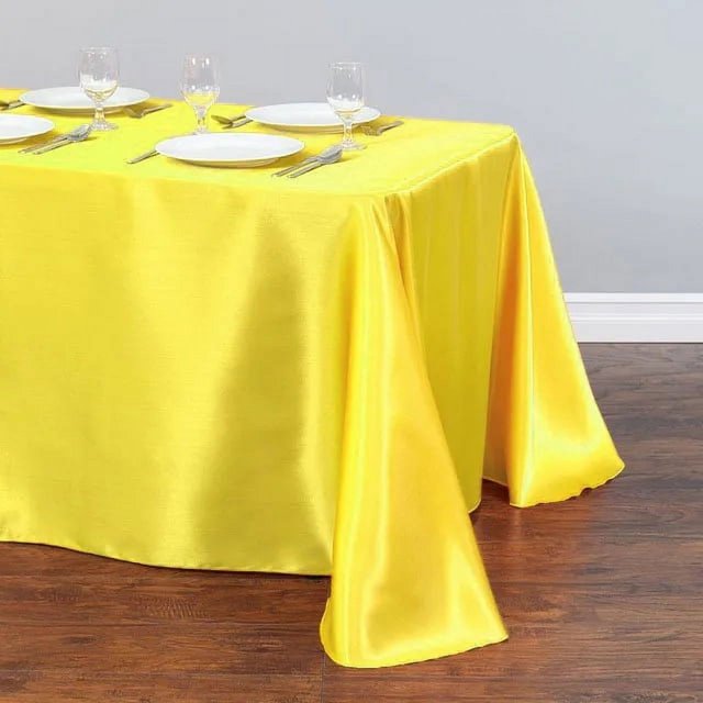 Yanluna Solid Color Satin Table Cloth Tablecloth Table Cover Overlay For Birthday Wedding Banquet Restaurant Festival Party Supply