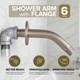 thumbnail image 2 of Shower Arm With Flange 6 Inch Stainless Steel Wall Mounted Shower Head Arm, Brushed Nickel Plated Finish, 2 of 7
