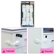 Child Safety Lock Straps 6 Pack, Versatile with Strong 3M Adhesive for Fridge, Cabinets, Drawers, Dishwasher, Toilet Seats