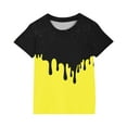 thumbnail image 5 of Girls Casual Shirt Summer Casual Cute Graphic Tees Short Sleeve Summer Tops Fashion Loose Funny Print Blouses, Yellow, 3 Years, 5 of 5