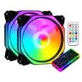thumbnail image 3 of Ventiladores de carcasa RGB, ventiladores de ordenador de refrigeración silenciosa de 120mm, controlador de sincronización/RC de placa base - Conjunto B Sunnimix ventiladores rgb ventilador de caja de 120 mm, 3 of 8