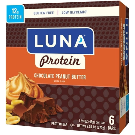 LUNA® Chocolate Peanut Butter Protein Bar 6 ct Box