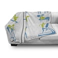thumbnail image 3 of Fitness Soft Flannel Fleece Throw Blanket, Showing Different Gym Activities Weightlifting Equipment, Cozy Plush for Indoor and Outdoor Use, 60" x 80", Apple Green Sky Blue, by Ambesonne, 3 of 6