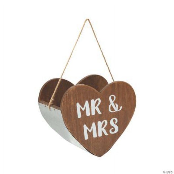 Fun Express Heart Shaped Mr. & Mrs. Basket, Wedding, Home Decor, Wedding & Bridal, 1 Piece
