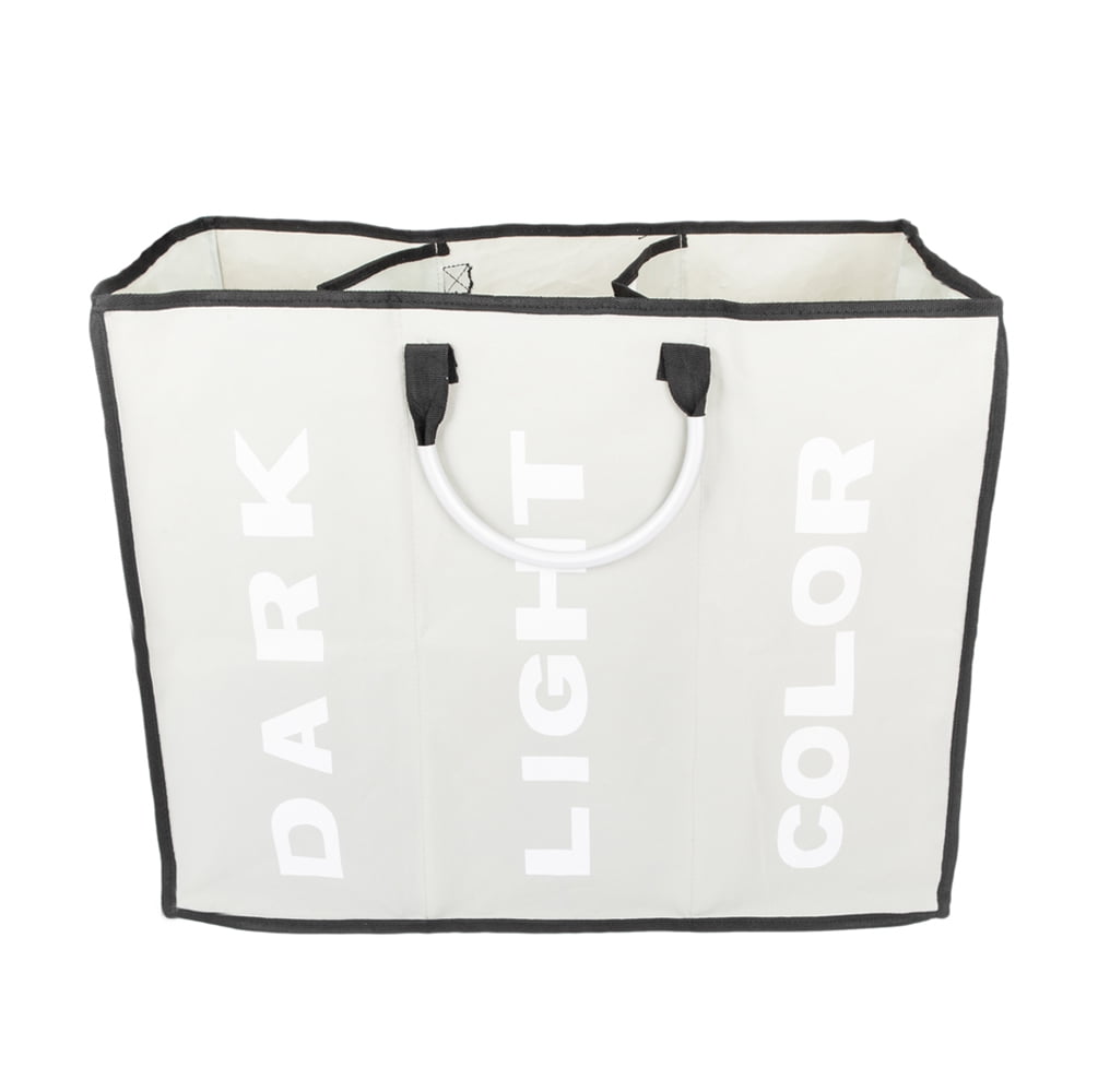 Private Jungle Three Lattice Large Capacity Laundry Basket Slim Laundry Baskets Dirty Laundry Hamper Basket Home Corner Bin,Light Gray