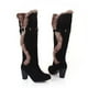 thumbnail image 4 of Zapatos de mujer zapatos de mujer, color sólido, tacón alto, informales, cálidos, de invierno, botas altas hasta la rodilla, zapatos para correr, botas vaqueras, 4 of 5