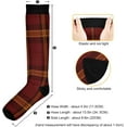 thumbnail image 3 of FREEAMG 1 Pairs Orange and Red Plaid Compression Socks for Women Men Knee High Stocking for Running,Athletic,Medical, 3 of 7