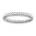 thumbnail image 1 of Sterling Silver Stackable Expressions Rhodium Beaded Ring Size 5, 1 of 3