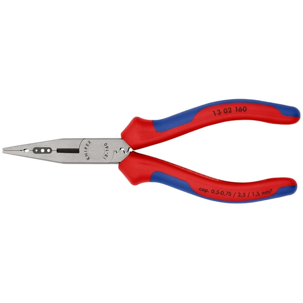 KNIPEX 13 02 160 SB Pinzas de electricista Con fundas en dos componentes acabado pavonado 160 mm