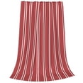 thumbnail image 2 of Bingfone Stripes Red White Print Flannel Fleece Blanket Throw Blanket For Bed,Sofa,Couch,Travel,Camping(80"X60"), 2 of 9