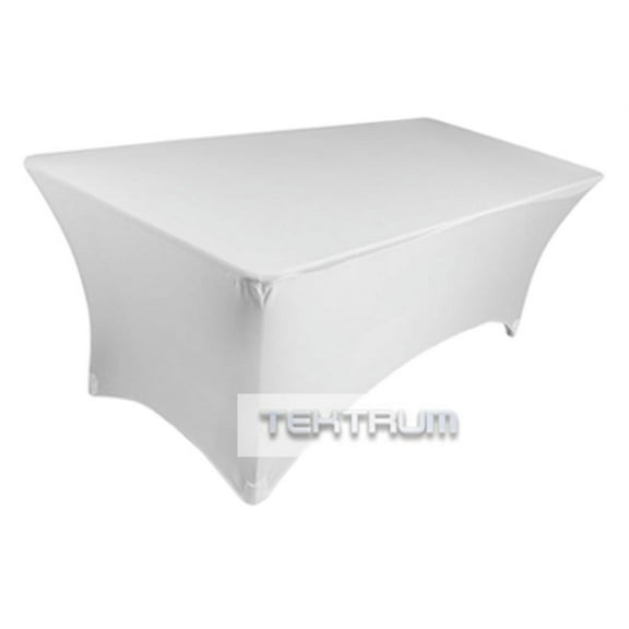 TEKTRUM Wrinkle-Free 96" x 30" White Polyester Tablecloth
