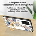 thumbnail image 4 of SaniMore for Samsung Galaxy A14 5G Case, 31 Diamonds Glass Vehicle Magnetic Support Flexible TPU Flower Pattern Cover with 360° Rotatable Ring Kickstand Shockproof Protective Shell, Green Flower, 4 of 11